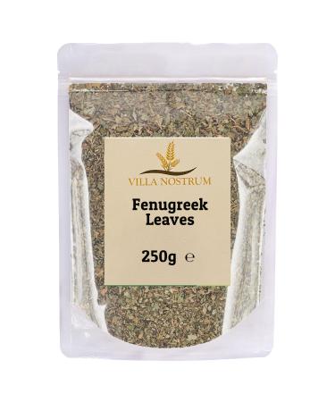 Dried Fenugreek Leaves (Methi) 250g by Villa Nostrum - Indian Spices Kasoori Methi Curries Teas Strong Flavor
