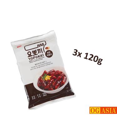 Topokki Rice Cake 3-Pack - Jjajang Korean Instant Rice Cake Pouch (3x120g) - Tteokbokki Black Beans from OG Asia - Buy Online on SooperMarket.com