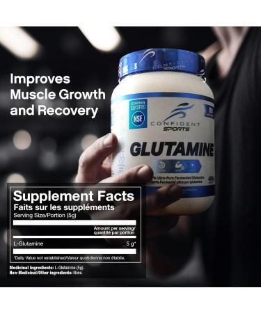 CONFIDENT SPORTS - 100% Pure Micronized Pharmaceutical Grade Glutamine Powder 125 Gram 25 Servings 25 Servings (Pack of 1) - Buy Online on SooperMarket.com