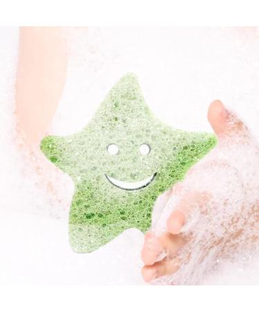 Toseky Kids Bath Sponge | Soft Baby Body Wash Scrubber Wood Pulp Sponge | Shower Sponge Dead Skin Remover Cute Shower Brush Bath Supplies for Toddler Kids Baby Green - Buy Online on SooperMarket.com