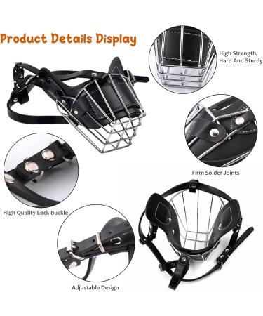 Buy Petcute XXL Black Metal Dog Muzzle | Durable & Safe Muzzle for Barking Biting & Eating - International Shipping Available - Buy Online on SooperMarket.com
