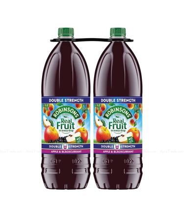 Robinsons Real Fruit Apple and Blackcurrant Squash Juice - Pack of 2 x 1.75L