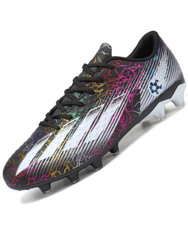 Roking soccer shoes men microfiber Cleats professional stollen spikes young artificial turf soccer shoes athletics training shoes outdoor sports shoes 39 EU black