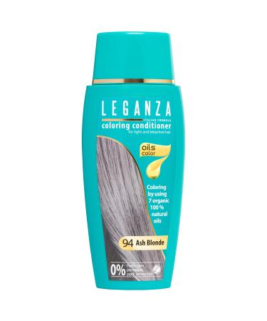Leganza Hair Coloring Conditioner Natural Balm Color Ash Blonde N 94 | Enriched with 7 Natural Oils | Ammonia PPD and Paraben Free | 150 ml 94 Ash blonde