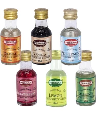 Preema Food Flavouring Essence Bundle - Peppermint, Almond, Vanilla, Strawberry, Orange, 6-Pack - Buy Online on SooperMarket.com