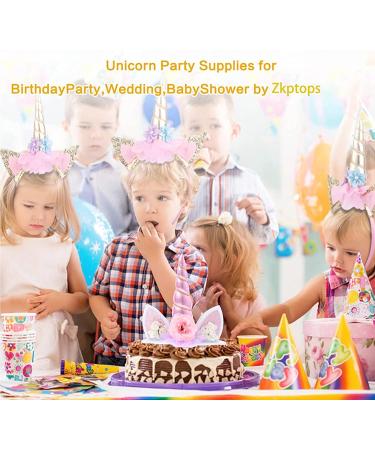 Unicorn Cake Topper for Girls First Birthday - Pink Horn with Eyelashes - Birthday Party Supplies and Decorations - Buy Online on SooperMarket.com