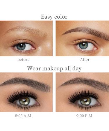 Rosarden Dark Brown Liquid Eyebrow Pencil - 3D Eyebrow Pen with 4 Forks, Quick Dry & Waterproof Formula for Precise Eyebrow Makeup - Ideal for Women, Men, Girls & Boys - Buy Online on SooperMarket.com