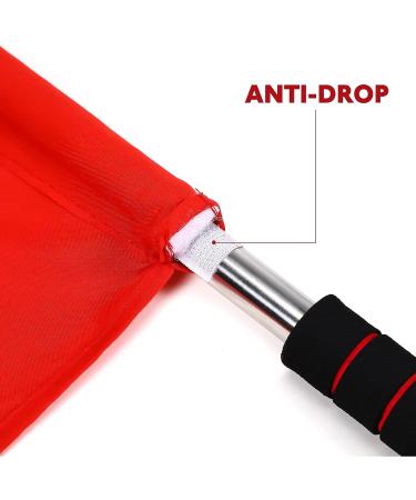 GANAZONO 2Pcs Stainless Steel Referee Flag Set - Red Flag with Sponge Handle for Soccer, Volleyball, Football, Track - Official Linesman Performance Flag - Buy Online on SooperMarket.com
