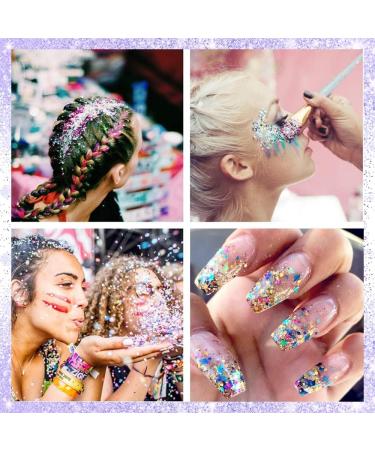 Mermaid Sequins Holographic Face Glitter Gel - Festival Makeup for Face, Body, and Hair - Buy Online on SooperMarket.com