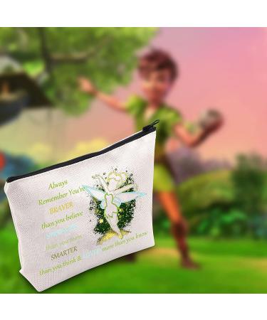 Fairy Tale Cosmetic Make Up Bag - Braver, Stronger, Smarter Than You Think - Fairy Pixie Inspired Gift - Zipper Pouch for Women/Girls - Always Tinkerbell - Buy Online on SooperMarket.com