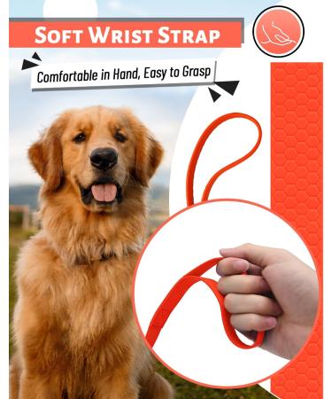 Looxmeer Rubberized Tow Lines for Dogs - 3m/5m/7m/10m/15m/20m/30m Leash | Durable Neon Orange Leash for Small & Medium-Sized Dogs - Buy Online on SooperMarket.com