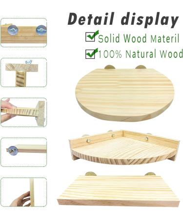 3PCS Hamster Wooden Platform Perch Stand Natural Bird Budgie Toys and Accessories Parrot Cage Perch for Chinchilla Mouse Rat Dwarf Hamster Small Animals - Box Packaging - Buy Online on SooperMarket.com