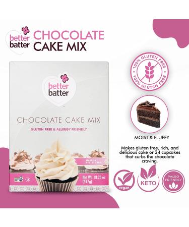 Better Batter Gluten Free Chocolate Cake Mix | Top 8 Allergen Free & Vegan | Moist & Delicious Cup-for-Cup Baking Alternative | Kosher & Non-GMO - Buy Online on SooperMarket.com