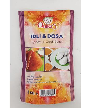 Anna's Dosa & Idli Batter 1KG |Wet Mix | Instant Rice Dosa Breakfast Mix | Pure Veg South Indian Breakfast Mix | 100% Natural Ingredients (Pack of 2) - Buy Online on SooperMarket.com