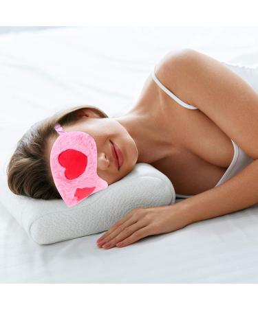 Adjustable Plush Heart Eye Mask for Daytime Naps, Travel, and Valentine's Day | Soft Blindfold for Deep Sleep and Relaxation - Buy Online on SooperMarket.com