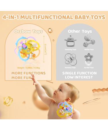 Shop Orzbow Baby Toys for 0-18 Months | Montessori Dental Aid & BPA-Free Sensory Balls in Lemon Yellow - Buy Online on SooperMarket.com