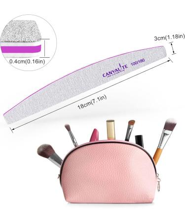 Canvalite 100 Professional Nail Files - Double-Sided Grit 100/180 Acrylic Gel for Manicure & Pet Care - 100PCs Lune - Buy Online on SooperMarket.com