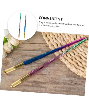 MUSISALY 2pcs Colorful Embroidery Pen Microblading Pen Liquid Eyebrow Pen Microblading Marker Pen Alloy - Buy Online on SooperMarket.com