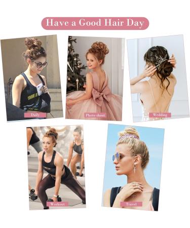 REECHO Super Long Tousled Updo Hair Bun Extensions - Gray/Brown Mix | Messy Bun Hair Piece with Elastic Band for Women - Buy Online on SooperMarket.com