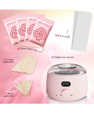Digital Wax Warmer Kit for Coarse Hair Removal - Home Wax Kit with Brazilian Hard Wax Beads for Full Body Women Men - Buy Online on SooperMarket.com