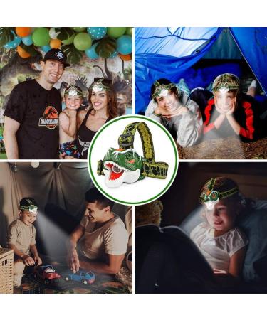 DX Da Xin Dinosaurs Headlamp - T-Rex LED Toy for Kids 3-10+ | Roar & 3 Lighting Modes | Perfect Christmas & Halloween Gifts - Buy Online on SooperMarket.com