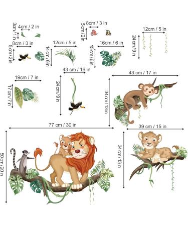 Decalmile Jungle Animals Wall Stickers - Safari Theme Decals for Nursery and Kids Room Decor - Buy Online on SooperMarket.com