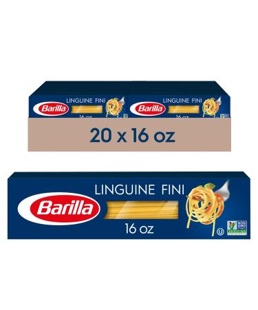 Barilla Linguine Fini Pasta, 16 oz. Box (Pack of 20) - Non-GMO Pasta Made with Durum Wheat Semolina - Italy's #1 Pasta Brand - Kosher Certified Pasta Linguine Fini 20 Pack