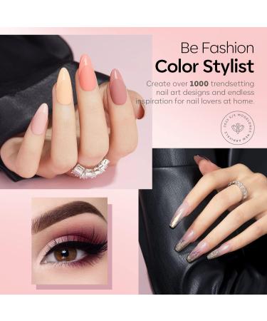 Modelones Gel Nail Polish Kit With 48w UV Led Nail Lamp Starter Kit 22 Pcs Nude Pink Soak Off Nail Gel Polish Set No Wipe Base & Top Coat Bond Primer Diy Home Nail Curing - Buy Online on SooperMarket.com