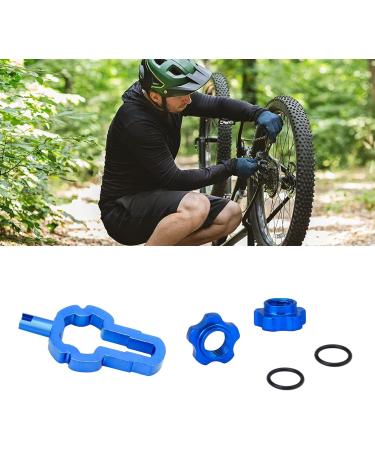 4-in-1 Bike Valve Key Set - Tone Valve Key for Presta & Valve Extensions - Valve Outlet & Nut Set - Blue | International Shipping - Buy Online on SooperMarket.com