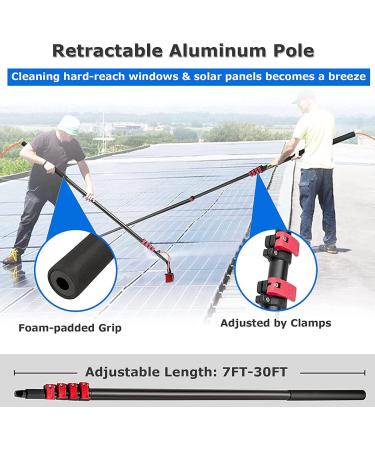 Photovoltaic Panel Cleaning Brush High-Altitude Cleaning Brush With Extension Pole Water Fed Pole Brush System Telescopic Window Cleaning Tools 6M 35cm Brush Head 4M/13FT - Buy Online on SooperMarket.com