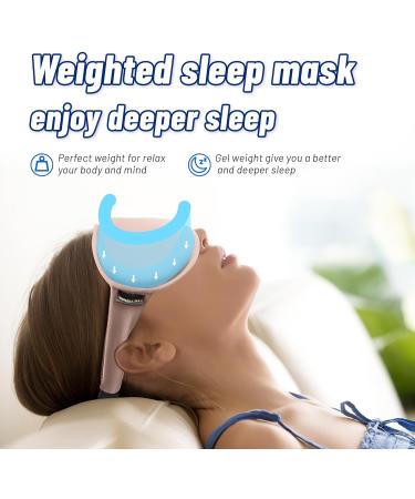 Cooling Gel 3D Sleep Eye Mask - Weighted Blackout Eye Mask for Dark Circles & Puffiness - Comfortable Reusable & Eyelash-Friendly - Relaxing Sleep in Pink - Buy Online on SooperMarket.com