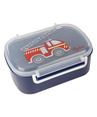 Sigikid 25408 Lunch box lunch box with use and ironing cap BPA-free safe easy recommended for children from 1 year of dark blue/fire brigade