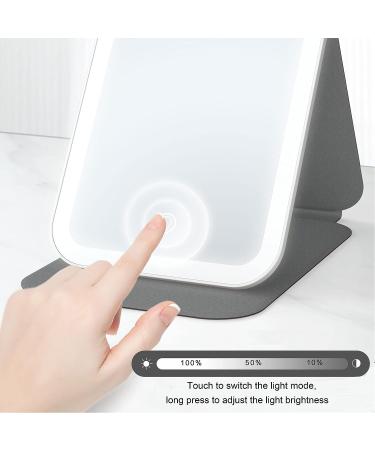 EFAILY Lighted Makeup Mirror - 3 Colors, Dimmable Touch Screen, USB Rechargeable - Pink - Buy Online on SooperMarket.com