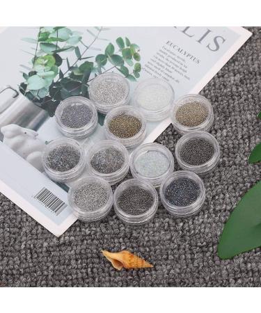12 Grid DIY Nail Beads Plastic Nail Glitter Rhinestones Nail Art Decoration Manicure Tool Accessory DIY Nail Tip Ornament Beauty Nail Art 3D Decorations - Buy Online on SooperMarket.com