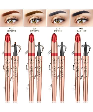 Anifer Liquid Microblading Smoke Gray Waterproof Eyebrow Pencil - Long-Lasting & Natural 4-Point Fork-Tip Pen (Smoke Gray 3) - Buy Online on SooperMarket.com
