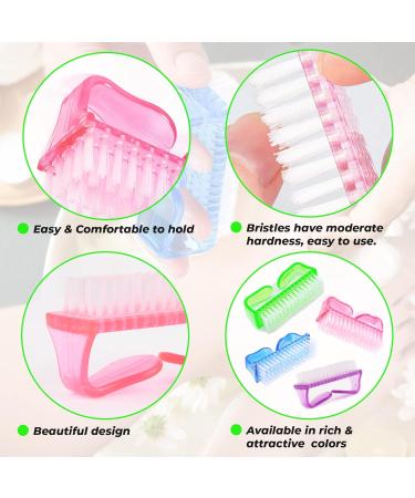 WATELL 4 Pcs Nail Brush Set with Plastic Handles for Easy Nail Cleaning - Includes 4 Different Brushes for Hands, Feet, and Everyday Use - Buy Online on SooperMarket.com