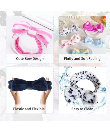 Merkaunis 42 Pcs Cute Bow Hair Band Set - Adjustable Fluffy Headbands for Skincare, Shower, Yoga - Perfect Women and Girls Gift - Buy Online on SooperMarket.com