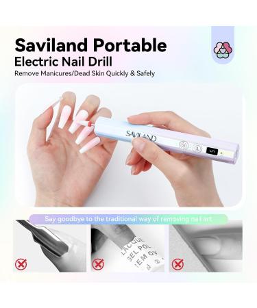 SAVILAND 30000RPM Electric Nail Drill - Fast Acrylic Nail Removal Cordless Lightweight Nail File with 12 Bits for Professional Manicure & Pedicure at Home - Buy Online on SooperMarket.com