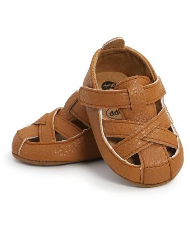 RVROVIC Baby Boys Girls Sandals Premium Soft Anti-Slip Rubber Sole Infant Summer Outdoor Shoes Toddler First Walkers 0-6 Months 2 Brown