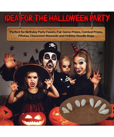 Go Ho Halloween Vampire Fangs & Black Lipstick Kit - 4 Sizes Cosplay Props | Perfect Accessories for Halloween Party Decorations - Buy Online on SooperMarket.com