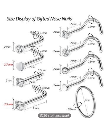 Firstomato Sterile Nose Piercing Gun Kit - Safe Self-Use Nose Ring Tool with Hypoallergenic Studs - 2pcs Clear Silver Crystals - Buy Online on SooperMarket.com