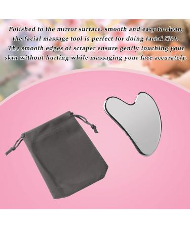 SUS304 Stainless Steel Gua Sha Facial Tool | Heart Shape Scraping Massage for Face Eye & Neck | Smooth SPA Therapy - Buy Online on SooperMarket.com