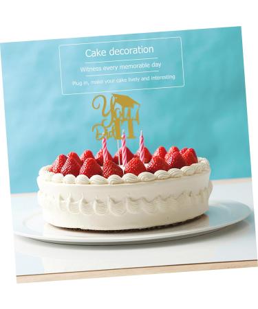 CHILDWEET 10pcs 2021 Graduation Cake Arrangement Trencher Cake Toppers 2021 Graduation Photo Booth Props Dessert Picks High Grad Paper Cups Party Cake Topper Food Insert Card Golden 13x13.5cm - Buy Online on SooperMarket.com