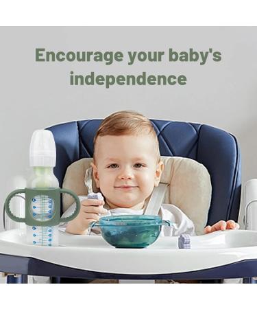 3 Pack Bottle Handles for Dr. Brown Baby Bottles - Non-Slip Easy Grip Silicone - BPA-Free & Dishwasher Safe - Milk White Green Pink - Compatible with Narrow and Wide-Neck Bottles - Buy Online on SooperMarket.com