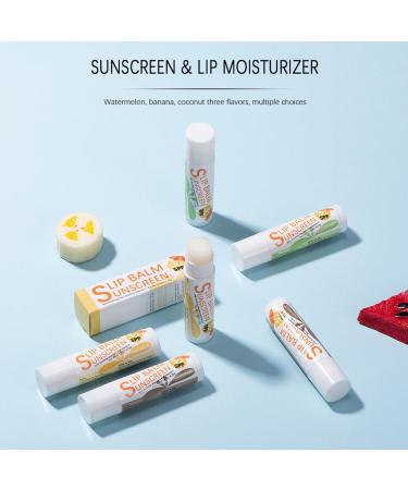 TBeautfave Lip Balm Sunscreen SPF 30 Watermelon Chapstick Lip Balms with Soothing Aloe Vera & Vitamin E for Dry Lips Cracked Lips Primer 24H Moisturizing Lips Travel Size Daily Lip Care Watermelon Flavour - Buy Online on SooperMarket.com