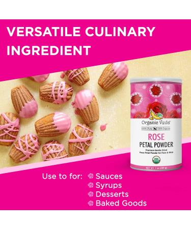 Organic Veda Edible Rose Petal Powder - Natural 16oz Powder for Cooking, Baking & DIY Beauty - Vegan, Non-GMO - Buy Online on SooperMarket.com