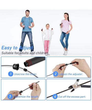 Bluchar Adjustable Speed Jump Rope - Foam Handles for Comfort | Ideal for Fitness & Endurance - Perfect for Kids & Adults - Red - Buy Online on SooperMarket.com