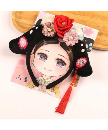 JSGHGDF Ancient Chinese HeadBand Hair Hoop Chinese Style Headband Chinese Girl for Hair Accessories Flat Red - Buy Online on SooperMarket.com