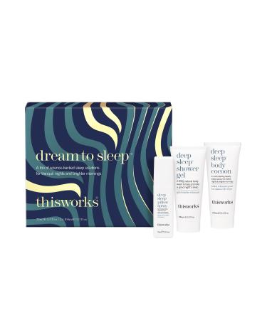 This Works Dream to Sleep Gift Set - Deep Sleep Pillow Spray Shower Gel and Deep Sleep Body Cocoon Body Lotion - Self Care and Sleep Gifts for Women Dream to Sleep Gift Set 2024