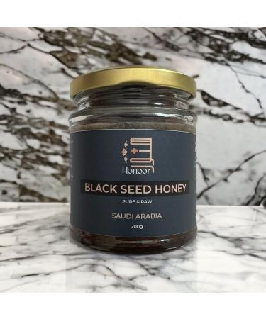 Honoor Qaseem Black Seed Honey 200g (Not Infused) | Extremely Premium Rare Grade A++ Unpasteurised Raw Black Seed Honey Natural Unfiltered Unheated Pure Luxury Honey in a Glass Jar (Pack of 1) 200.00 g (Pack of 1)